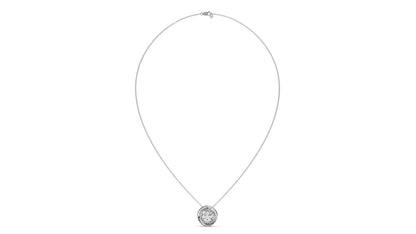2.00 CTW Round Diamond Bezel-Set Solitaire Pendant in 14K White Gold