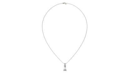 3.00 CTW Tapered Baguette Diamond Solitaire Pendant in 14K White Gold – Secure Claw-Prong Setting