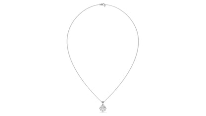 2.50 CTW Round Diamond Four-Prong Solitaire Pendant in 14K White Gold – Secure Claw-Prong Setting