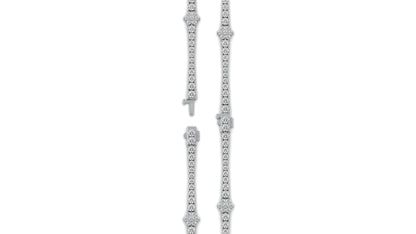 4.95 CTW Diamond Tennis Bracelet in 14K White Gold – Classic Round Cut Design