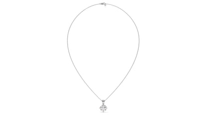 3.00 CTW Round Diamond Four-Prong Solitaire Pendant in 14K White Gold – Secure Claw-Prong Setting