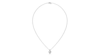 1.50 CTW Heart-Shaped Diamond Solitaire Pendant in 14K White Gold – Secure Claw-Prong Setting