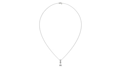 2.00 CTW Tapered Baguette Diamond Solitaire Pendant in 14K White Gold – Secure Claw-Prong Setting