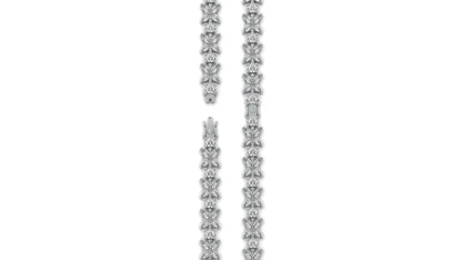 9.74 CTW Diamond Floral Bracelet in 14K White Gold - Elegant Nature-Inspired Design