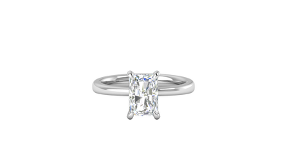 2.00 Ctw Radiant Cut Solitaire Engagement Ring Set In 14K White Gold