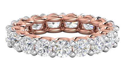 5.10 Ctw Elegant Diamond Eternity Band Set In 14K Rose Gold
