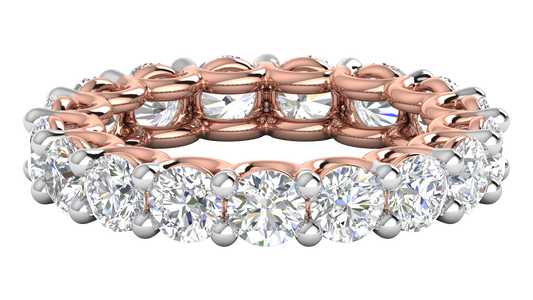 5.10 Ctw Elegant Diamond Eternity Band Set In 14K Rose Gold