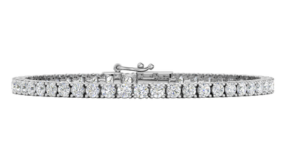 6.48 Ctw Round Brilliant Diamond Tennis Bracelet In 14K White Gold