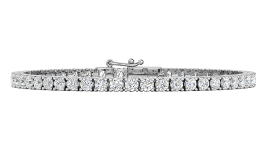 6.48 Ctw Round Brilliant Diamond Tennis Bracelet In 14K White Gold