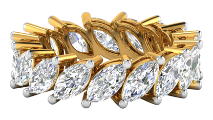 4.80 Ctw Marquise Cut Diamond Eternity Band Set In 14K Yellow Gold