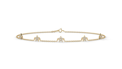 0.75 Ctw Diamond Star Bracelet in 14K Yellow Gold