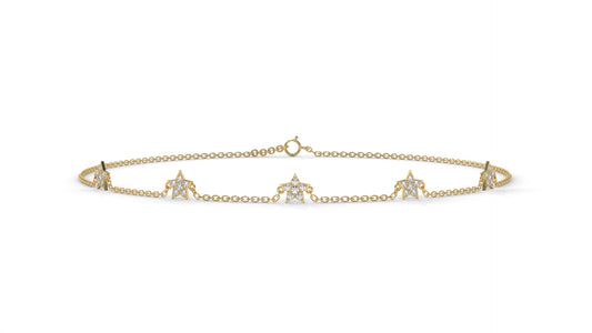 0.75 Ctw Diamond Star Bracelet in 14K Yellow Gold