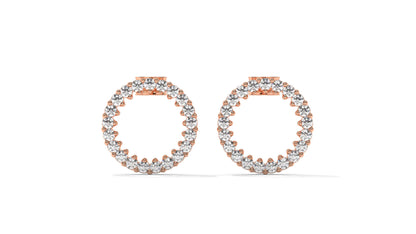 0.42 CTW Round Diamond Circle Hoop Earrings in 14K Rose Gold