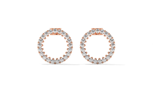 0.42 CTW Round Diamond Circle Hoop Earrings in 14K Rose Gold