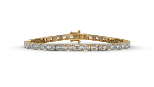 7.80 CTW Emerald Cut Diamond Classic Tennis Bracelet in 14K Yellow Gold