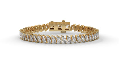 11.50 CTW Marquise Diamond Bracelet in 14K Yellow  Gold