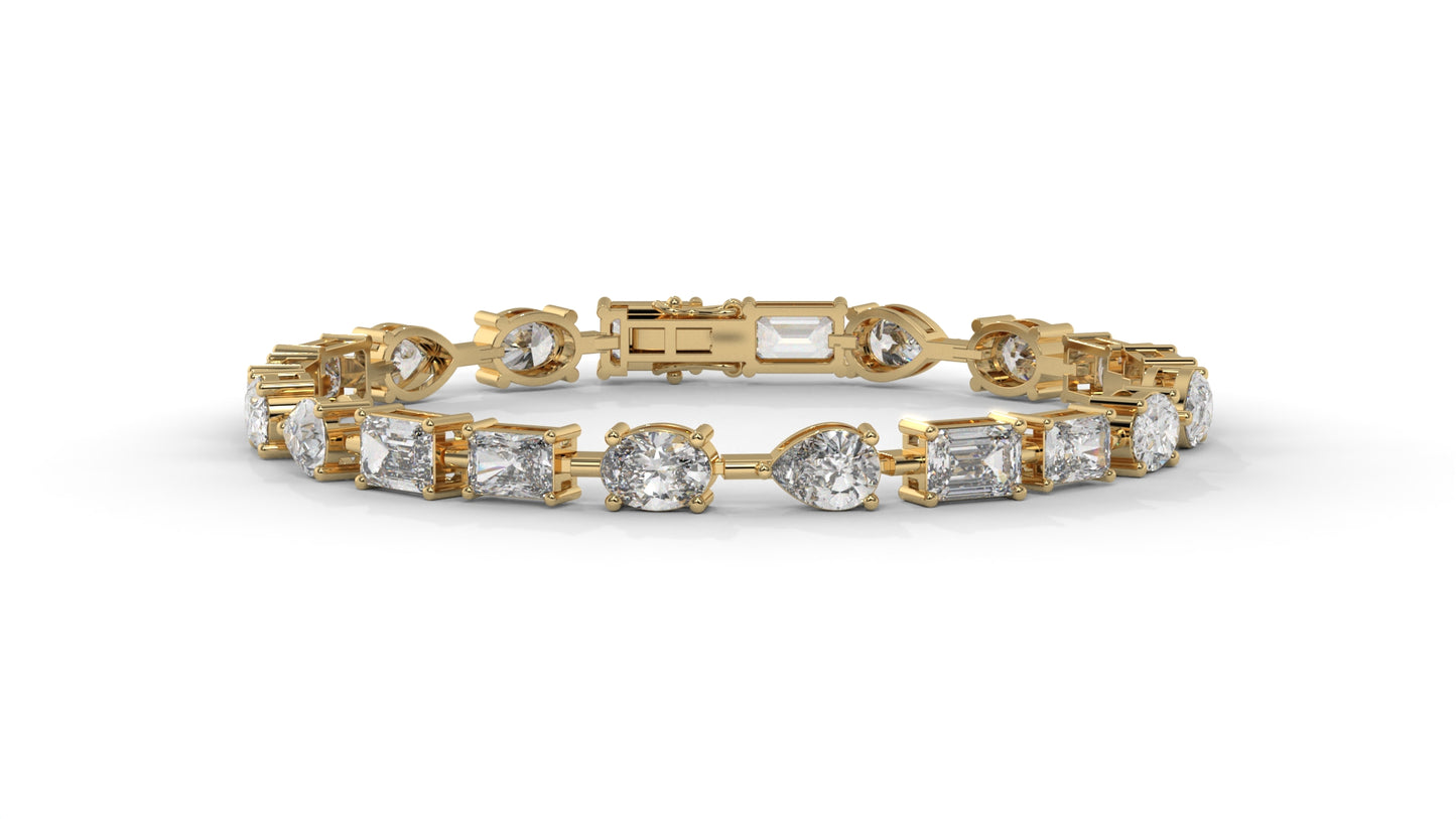13.75 CTW Diamond Statement Bracelet in 14K Yellow Gold - Modern Luxury Design