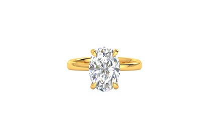 4.00 Ctw Oval Cut Solitaire Engagement Ring Set In 14k Yellow Gold