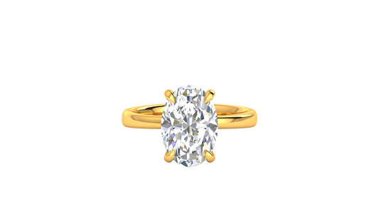 4.00 Ctw Oval Cut Solitaire Engagement Ring Set In 14k Yellow Gold