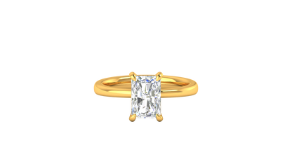 2.00 Ctw Radiant Cut Solitaire Engagement Ring Set In 14K Yellow Gold