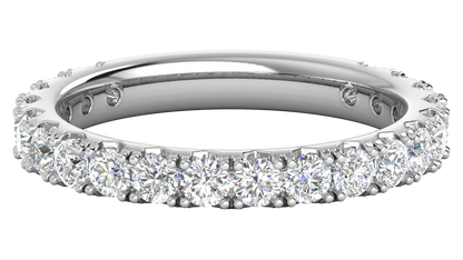 1.20 Ctw Timeless 4 Prong Wedding Band Set In 14K White Gold