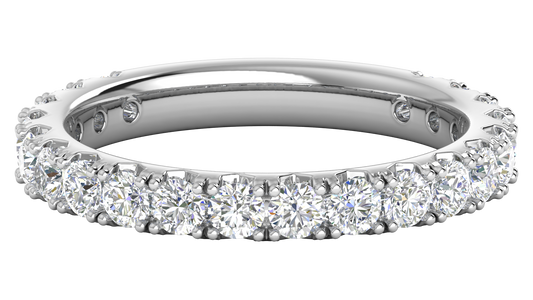 1.20 Ctw Timeless 4 Prong Wedding Band Set In 14K White Gold