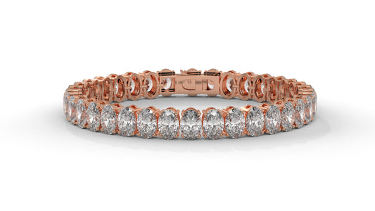 23.40 CTW Oval Diamond Bracelet in 14K Rose Gold – Luxury  Tennis Bracelet