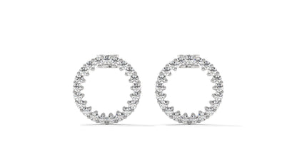 0.42 CTW Round Diamond Circle Hoop Earrings in 14K White Gold