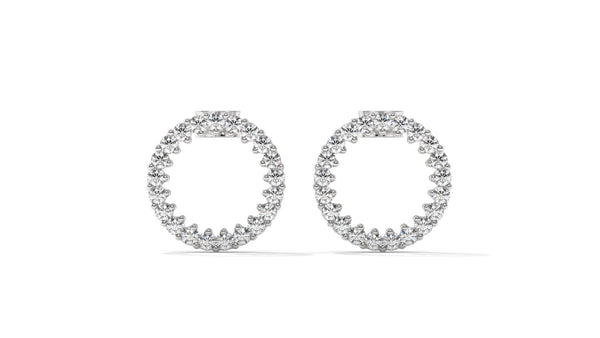 0.42 CTW Round Diamond Circle Hoop Earrings in 14K White Gold