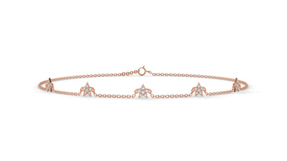 0.75 Ctw Diamond Star Bracelet in 14K Rose Gold