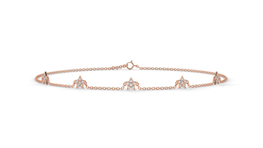 0.75 Ctw Diamond Star Bracelet in 14K Rose Gold