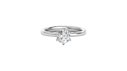 1.00 Ctw Classic Solitaire Engagement Ring Set In 14K White Gold
