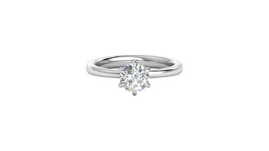 1.00 Ctw Classic Solitaire Engagement Ring Set In 14K White Gold