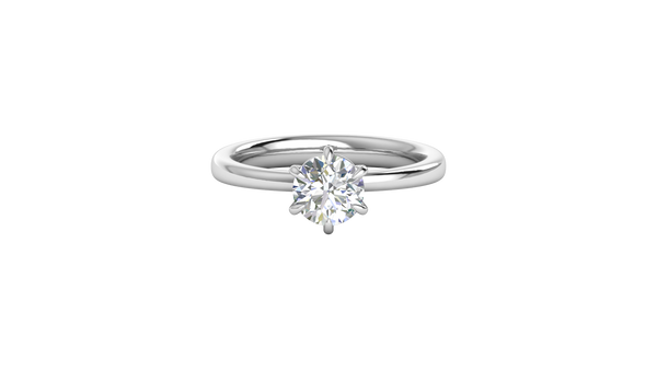 1.00 Ctw Classic Solitaire Engagement Ring Set In 14K White Gold