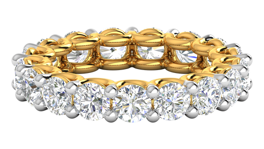 5.10 Ctw Elegant Diamond Eternity Band Set In 14K Yellow Gold