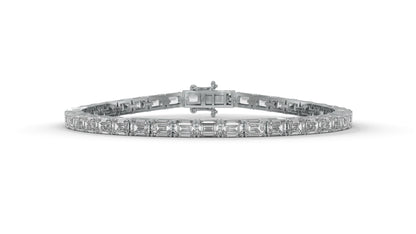 7.80 CTW Emerald Cut Diamond Classic Tennis Bracelet in 14K White Gold