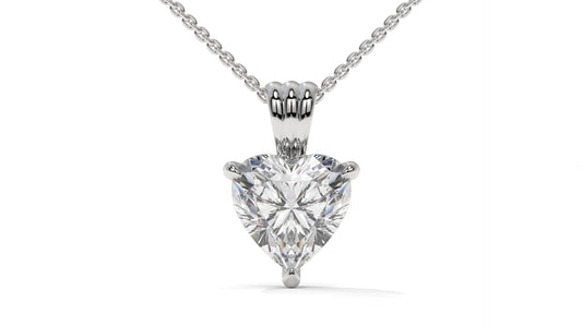 2.00 CTW Heart-Shaped Diamond Solitaire Pendant in 14K White Gold – Secure Claw-Prong Setting