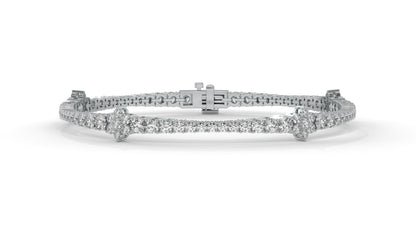 4.95 CTW Diamond Tennis Bracelet in 14K White Gold – Classic Round Cut Design