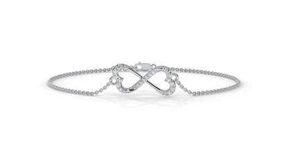 0.17 CTW Diamond Infinity Heart Bracelet in 14K White Gold – Eternal Love Design
