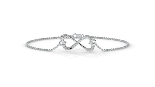 0.17 CTW Diamond Infinity Heart Bracelet in 14K White Gold – Eternal Love Design