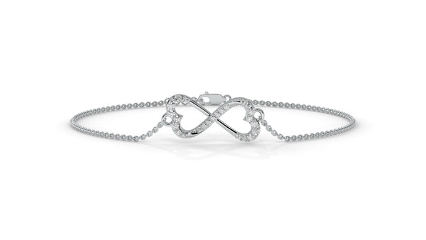 0.17 CTW Diamond Infinity Heart Bracelet in 14K White Gold – Eternal Love Design