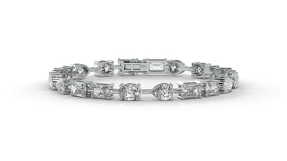 13.75 CTW Diamond Statement Bracelet in 14K White Gold - Modern Luxury Design