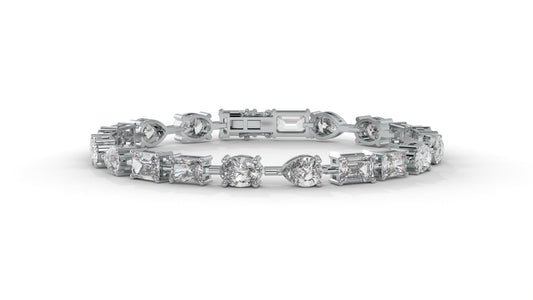 13.75 CTW Diamond Statement Bracelet in 14K White Gold - Modern Luxury Design