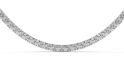 10 CTW Diamond Tennis Necklace in 14K White Gold – Classic Round Cut Single Row In 17 Inch