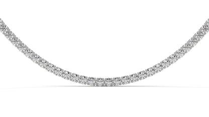 5 CTW Diamond Tennis Necklace in 14K White Gold – Classic Round Cut Single Row In 17 Inch