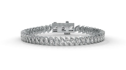 11.50 CTW Marquise Diamond Bracelet in 14K White Gold