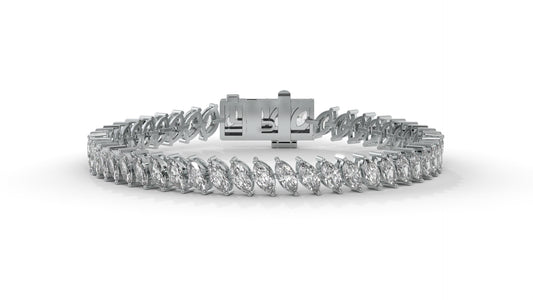 11.50 CTW Marquise Diamond Bracelet in 14K White Gold