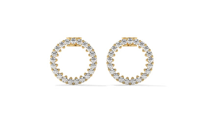 0.42 CTW Round Diamond Circle Hoop Earrings in 14K Yellow Gold