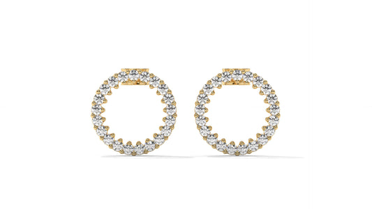 0.42 CTW Round Diamond Circle Hoop Earrings in 14K Yellow Gold