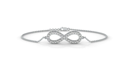 0.38 CTW Round Diamond Infinity Bracelet in 14K White Gold